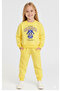 Girl's Labubu Printed Fleece-Lined Sweatshirt Tracksuit Set
