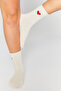 Bamboo Women's Elastic-Free Cream Socks Stitch-Free Heart Patterned Socks 3-Pack Non-Squeezing Socks / Does Not Leave Marks - 2