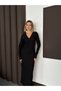 Seersucker V-Neck Long Reverse Stitch Dress - 5