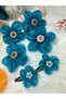 Handmade 2Pairs of Organza flower Clip and 1 pair of ponytail - 3