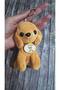 Large Size Luxury Plush Puppy Keychain Length 17 Cm, Width 7 cm - Car Ornament - Bag Ornament - Yellow