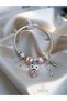 Modern Steel Stylish Women's Charm Bracelet Owl and Key - 6