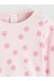 Pink Crew Neck Printed Baby Girl Blouse and Leggings 2-Piece - 3