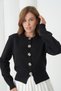 Soft Textured Premium Yarn Big Rose Button Detail Knitwear Cardigan Aw25Hi0049 - 5