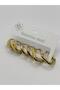 Steel Gold Checkered Hoop Earrings - 6