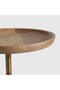 Tera Bliss Round Accent Side Table | Solid Wood Top with Aluminum Base | Modern End Table for Living Room & Bedroom | 56 x 36 x 36 cm - 3