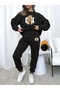 Unisex Men's and Women's Ok Bear Printed 3 Thread Crew Neck Sweatshirt Set