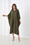 Stylish Wide-Fit Poncho Jacket with Front Buttons and Asymmetrical Cut Batwing Sleeves Suitable for Women's Hijab