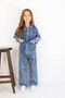 Girl's Blue Denim Jacket and Pants Jean Winter Set - 4