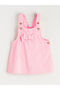 Ozmarka New Season Pink Bow Detailed Velvet Baby Girl Salopet Dress and T-Shirt - 7