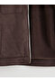 Brown Slim Fit Fur Collar Suede Men's Coat - 7