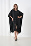 Stylish Wide-Fit Poncho Jacket with Front Buttons and Asymmetrical Cut Batwing Sleeves Suitable for Women's Hijab