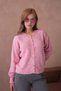 Oversized Buklet Yarn Crew Neck Knitwear Cardigan Aw25Hi0052