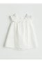 Özmarka New Season Ecru Embroidered Baby Girl Brode Dress - 3