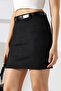 Mini Suede Skirt with Belt - 6