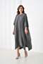 Stylish Wide-Fit Poncho Jacket with Front Buttons and Asymmetrical Cut Batwing Sleeves Suitable for Women's Hijab - 8