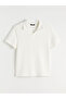 Ecru Polo Neck Pique Men's T-Shirt - 5