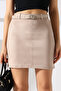Mini Suede Skirt with Belt - 2