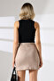 Mini Suede Skirt with Belt - 4