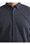 Anthracite Plus Size Regular Fit Long Sleeve Men's Shirt - 3