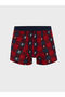 Red Standard Fit Cotton Flexible Men's Boxers 3 Pcs - 5