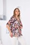 Gamze Moda Large Size Flowered Blouse with Necklace Detail - 3