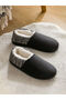 Black Fur-Lined Men's Home Boots Slippers - 2