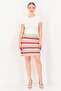 Women Chevron Mini Skirt, Multicolor - 2
