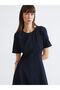 Özmarka New Season Crew Neck A-Line Jean Dress - 2