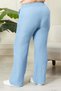Gamze Moda Buy Elastic Wide Leg Plus Size Navy Blue Trousers - 2