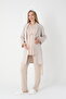 Women's Beige Jacquard Shawl Collar Lace Winter Special Design Maternity and Postpartum Robe Pajama Set - 8