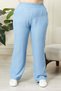 Gamze Moda Buy Elastic Wide Leg Plus Size Navy Blue Trousers - 3