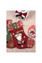 Gift stocking, Evolium, with Patterned , red, size 20x30 cm, textile, interior - 3