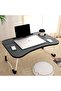 Foldable Wooden Mini Laptop Table for Bed, Study Table with Drawer, Tablet/Mobile Holder (Black