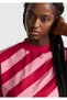 Women's Fuchsia 100% Cotton Double Color Block T-Shirt - 6