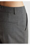 Women's dark grey viscose blend wide leg pants with pockets - 6