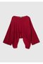 Women's fuchsia alpaca and wool blend button detailed waist tied sweater - 2