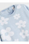 Alita City Lcw Kids Blue Floral Patterned Girls' Knit Sweater with a Difference - 2