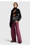 Women's Plum Modal Blend Pocketed Lace-Up Waist Wide Leg Sweatpants - 5