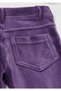 Girl's Purple Corded Fabric Velvet Tights - 3