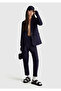 Women's Navy Blue Viscose Blend Folded-Leg Jogger Pants - 5