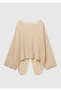 Women's ecru alpaca and wool blend button detailed waist tied sweater - 4