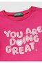 Girl's pink ribbed front crew neck regular fit sweatshirt - 3