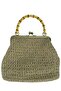 - Öznur 7392 4576 Hand Knitted Glitter Paper String Handbag with Wooden Hanger / 29 cm X 22 cm - 5