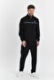 Men's Plus Size Cotton Full Zip Tracksuit Set Black 201462B-S
