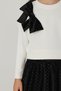 Girl's Balloon Skirt Stone Printed Ribbon Detailed Top and Bottom Set - 3