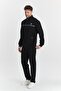 Men's Plus Size Cotton Full Zip Tracksuit Set Black 201462B-S - 4