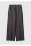 Women's Anthracite Stretch Fabric High Waist Wide Leg Pants - 2