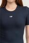 Women's Crew Neck T-Shirt Navy Blue - 4