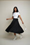 Women's Tie Detail Scuba Fabric Asymmetrical Skirt Nms075 - 3
